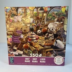 Ceaco 550 Piece Jigsaw Puzzle Chef Mania Panda Brown Bears Cooking in Kitchen